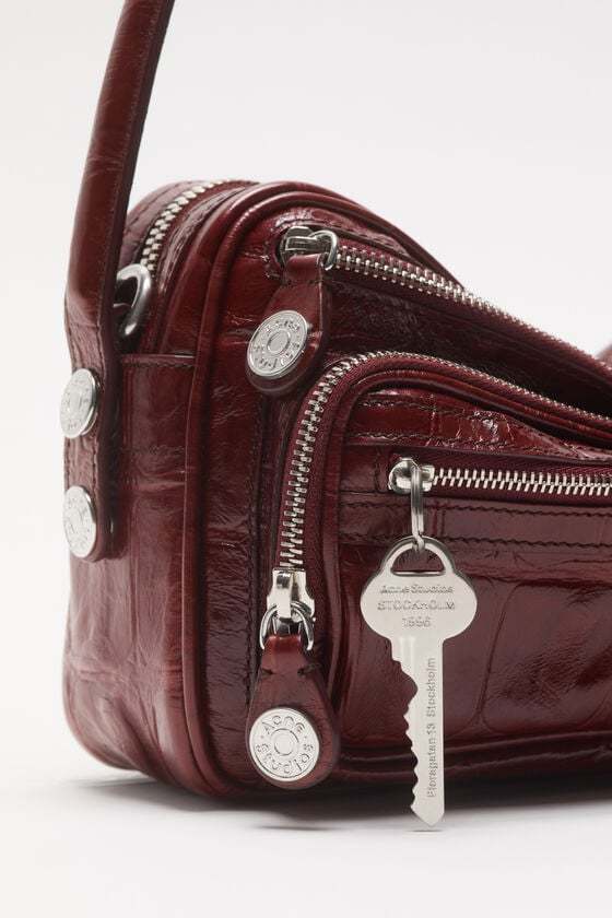 Acne Studios Camero Party Crossbody Bag In Wine Red