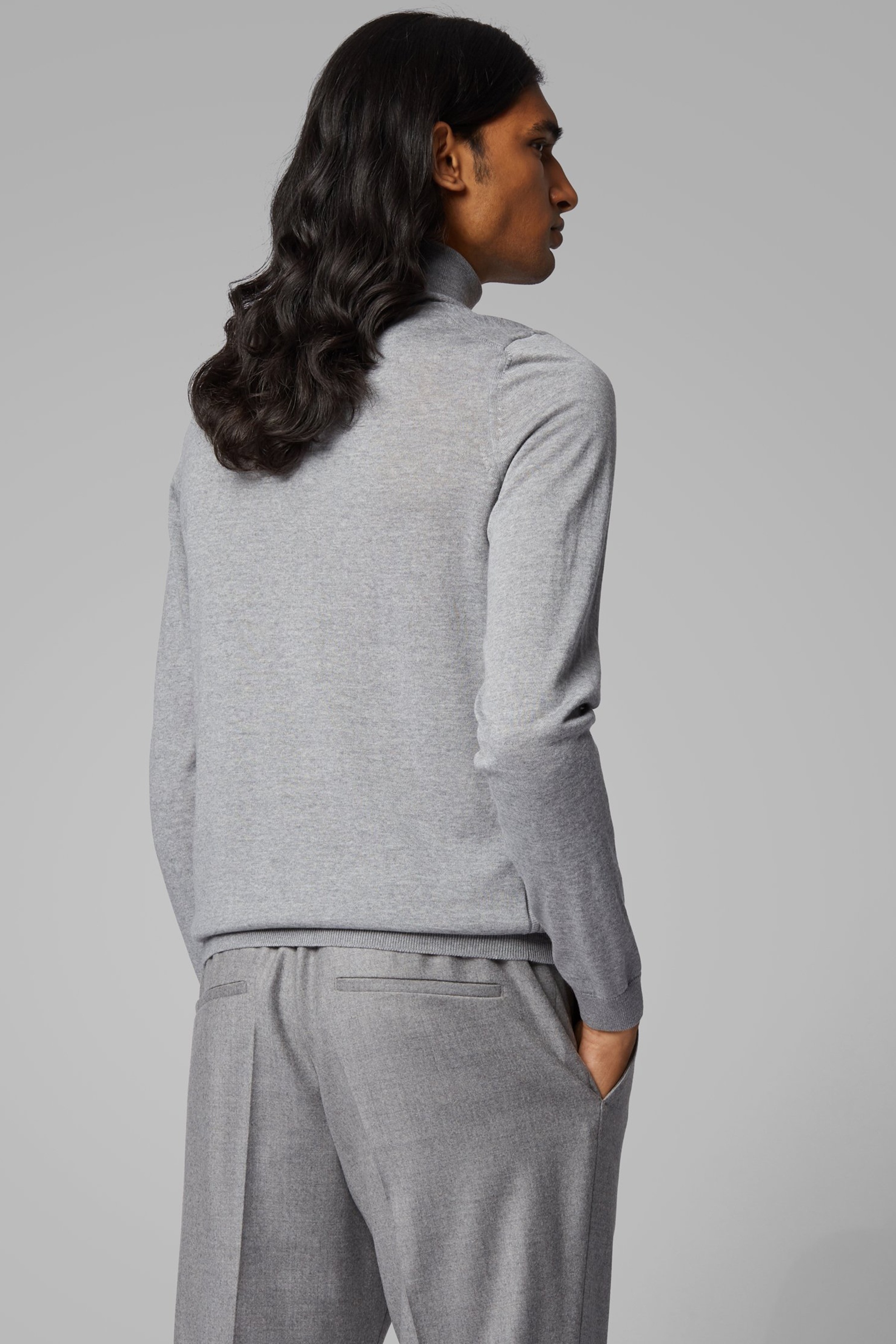 Hugo Boss Musso-p Turtleneck Sweater In Gray