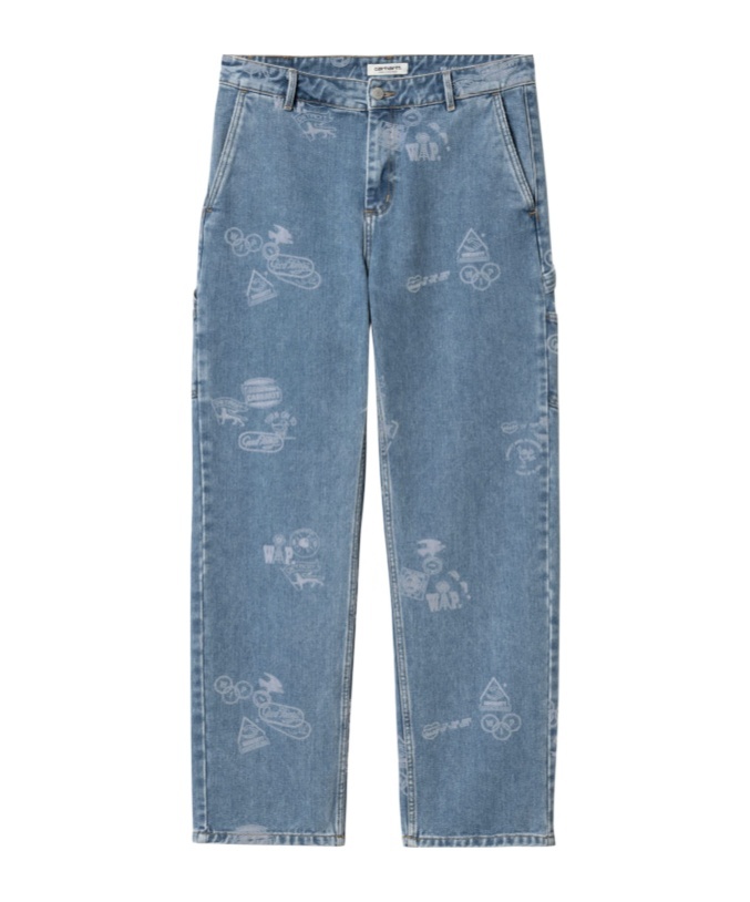 Carhartt Stamp Pant Men Blu In Cotton In Blue