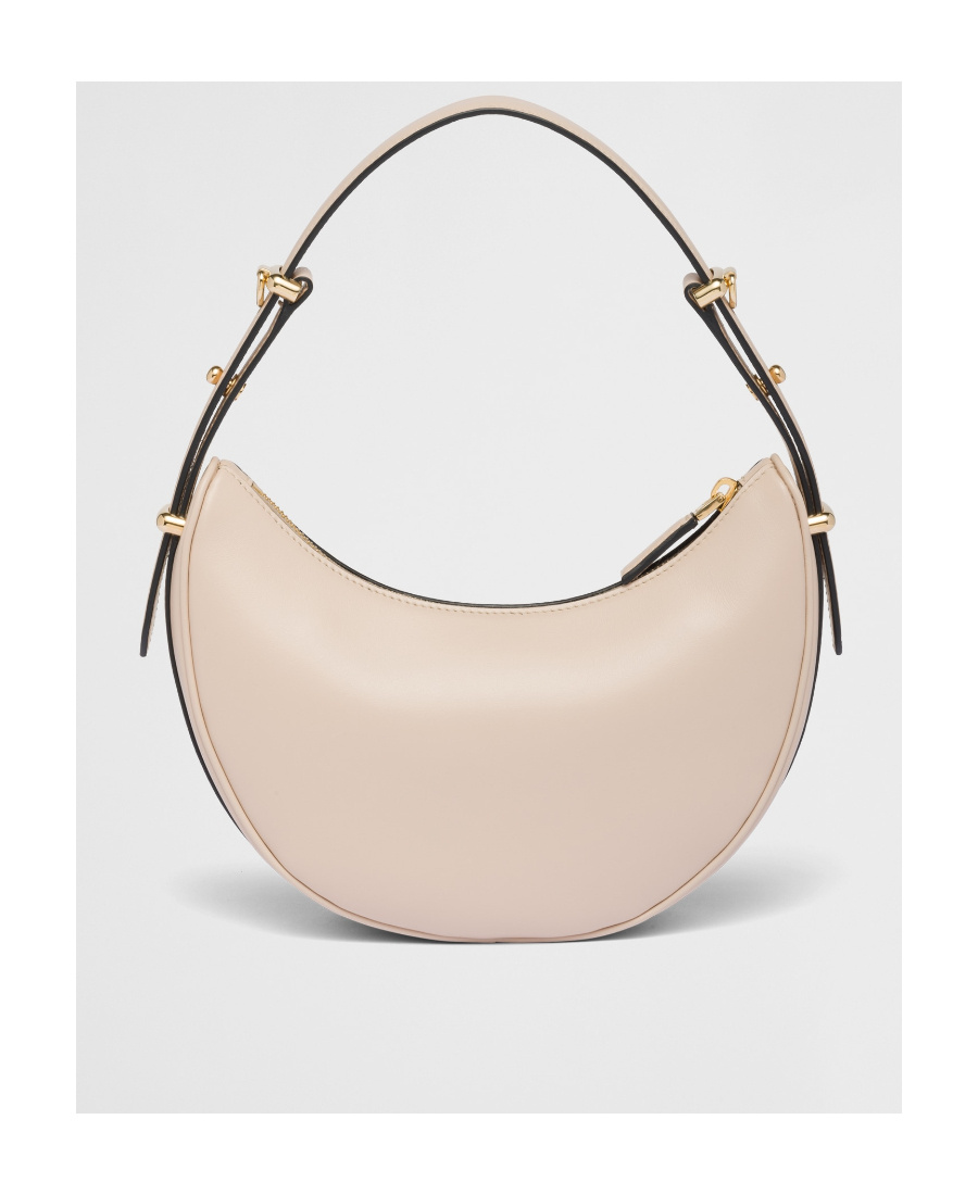 Prada Arqué Leather Shoulder Bag In Nude