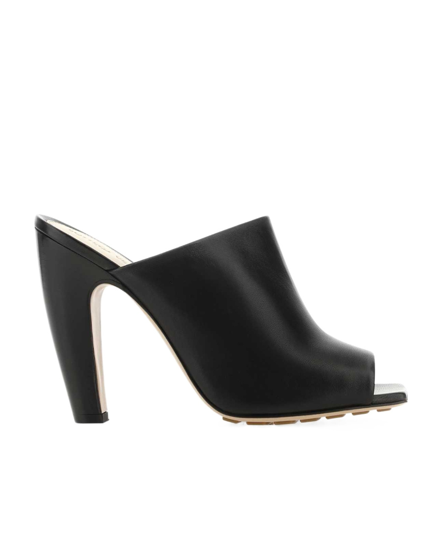 Shop Bottega Veneta 110mm Canalazzo Leather Mules In Black