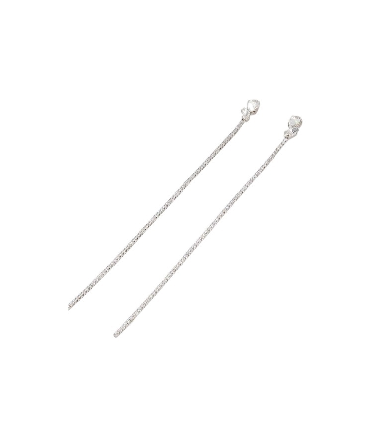 Jil Sander Crystal-embellished Earrings In Silver Crystal