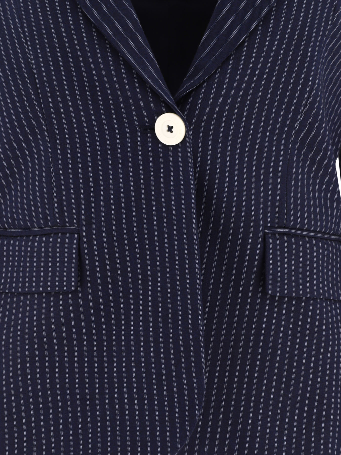 Shop Ines De La Fressange Nicoletta Pinstripe Suit Jacket In Black