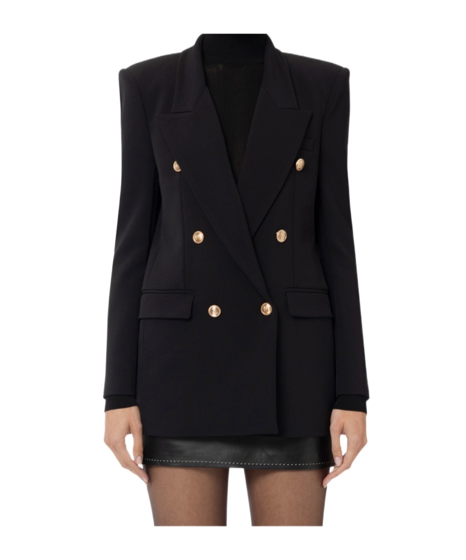 Elisabetta Franchi Double-breasted Blazer In Black