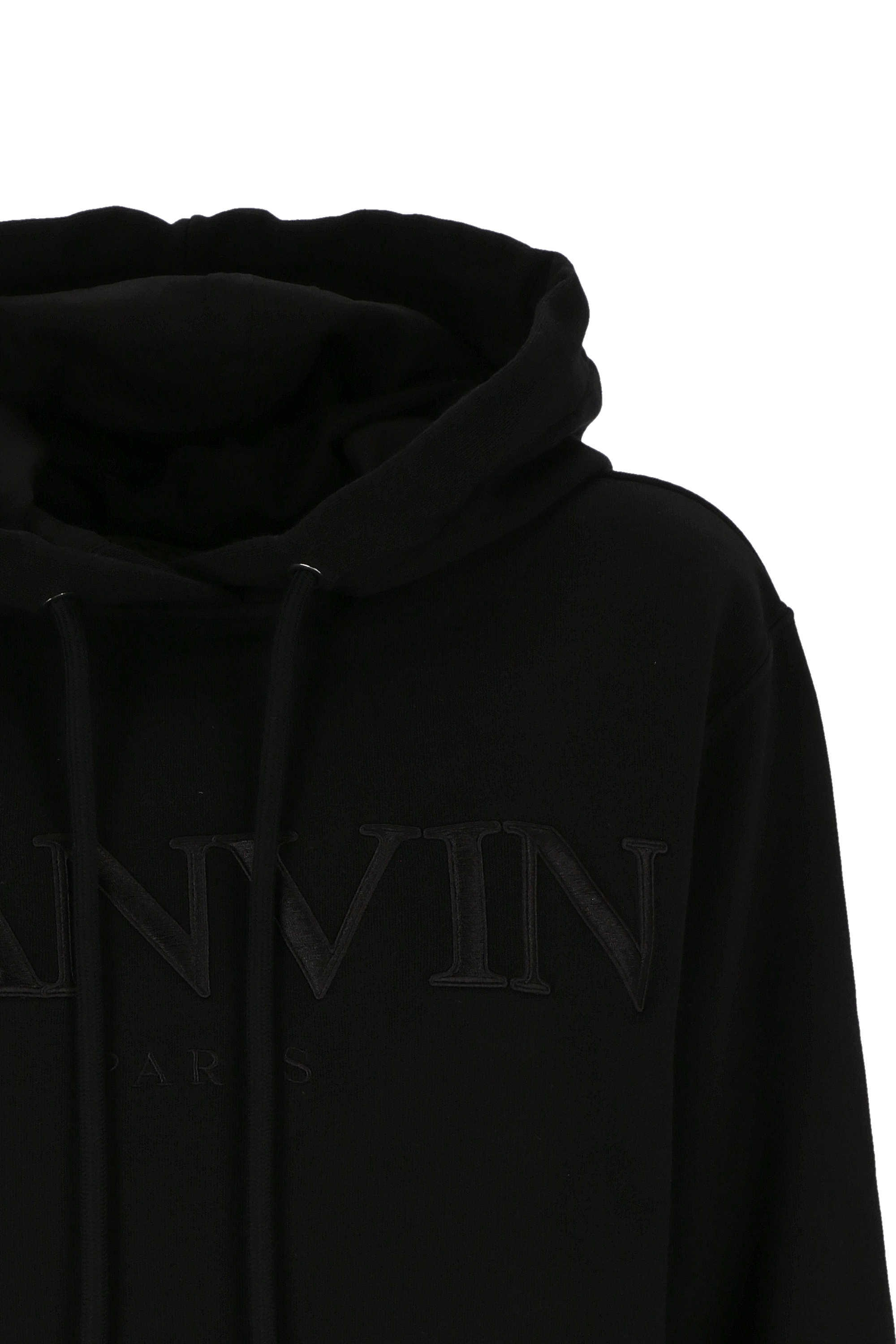 Lanvin Logo-print Drawstring Hoodie In Black
