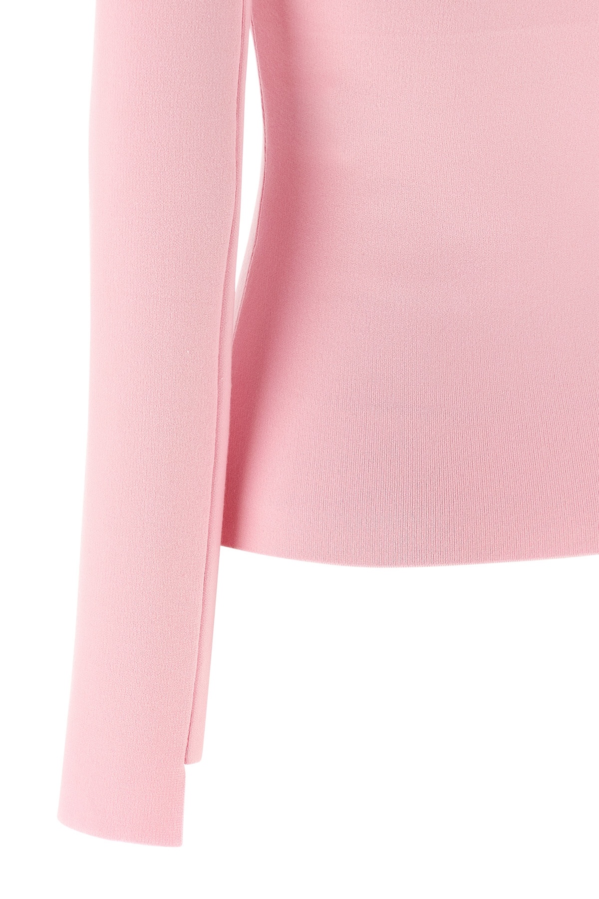 Courrèges Fitted Long Sleeve Mock Neck Sweater In Pink