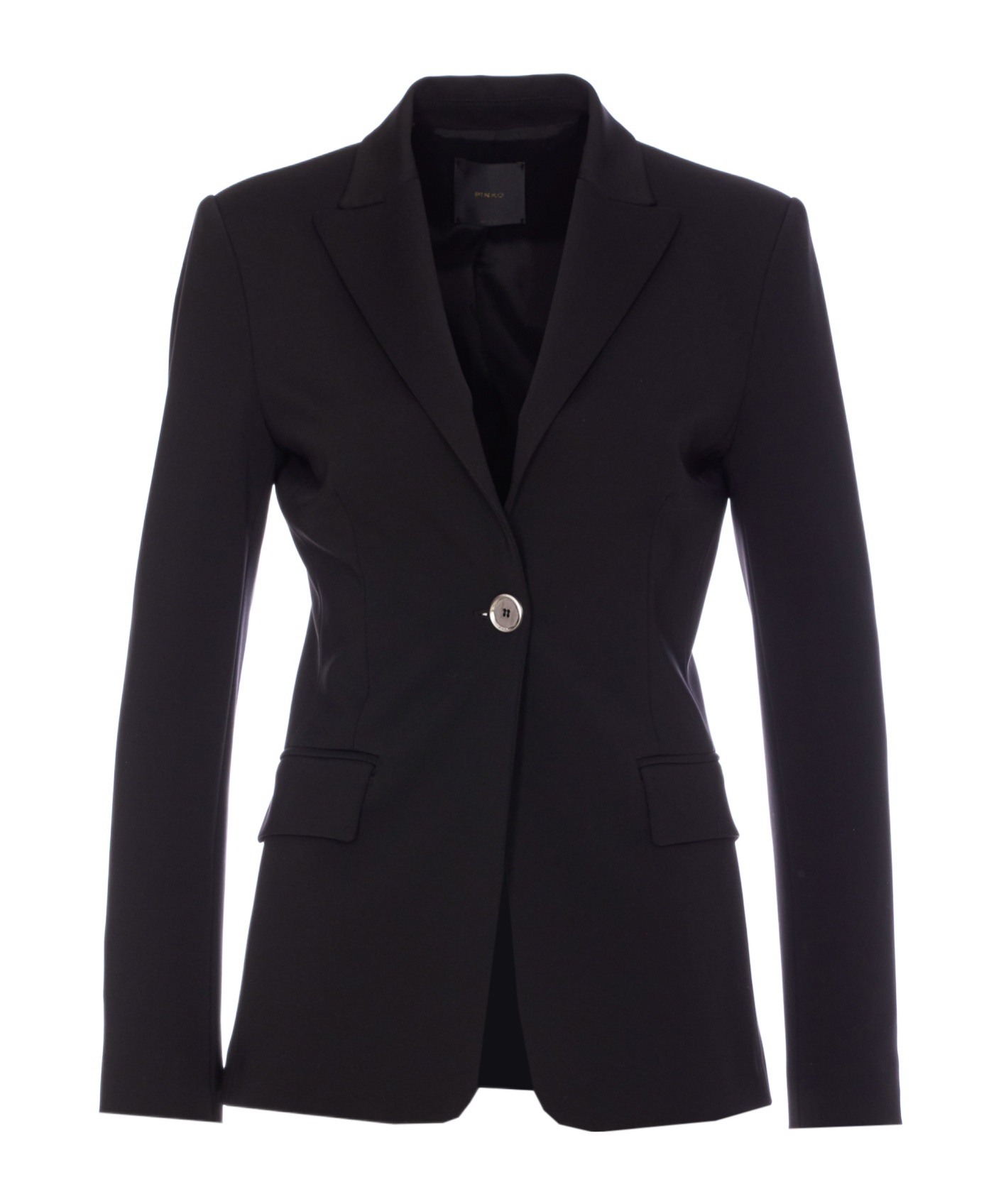 Pinko Notched-lapels Single-breasted Blazer In Black