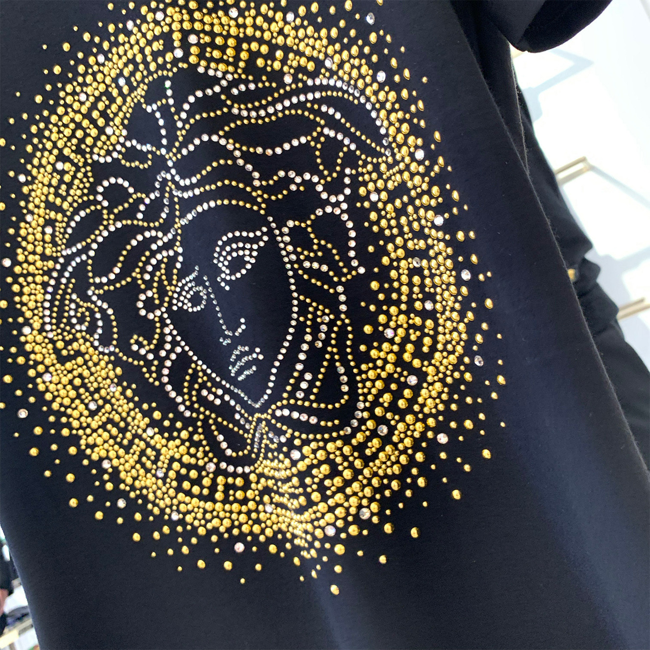 Versace Medusa Head Studded T-shirt In Black