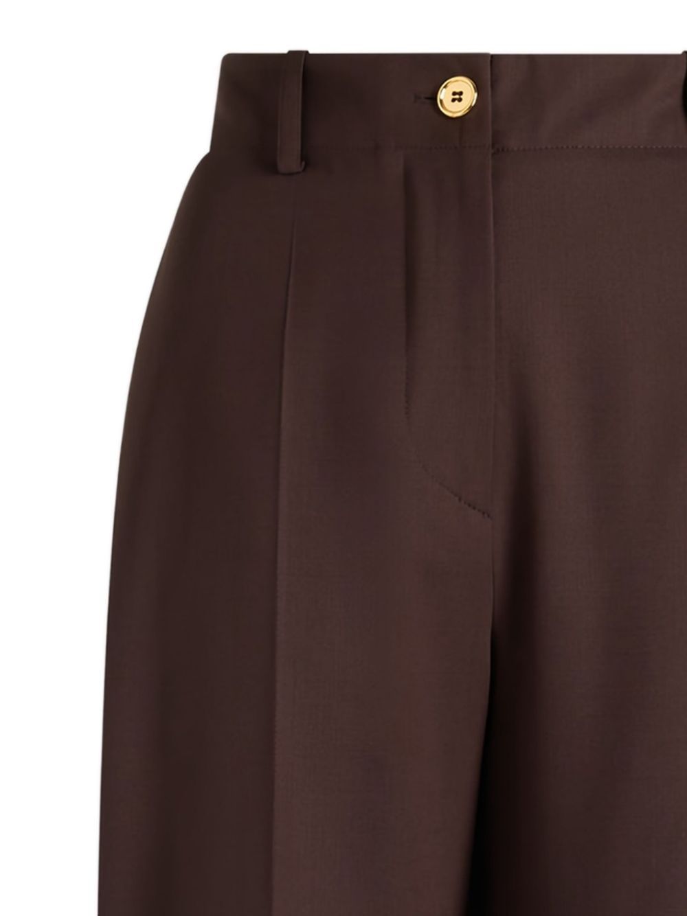 Patou Straight Leg Trousers Pleated Front In Black