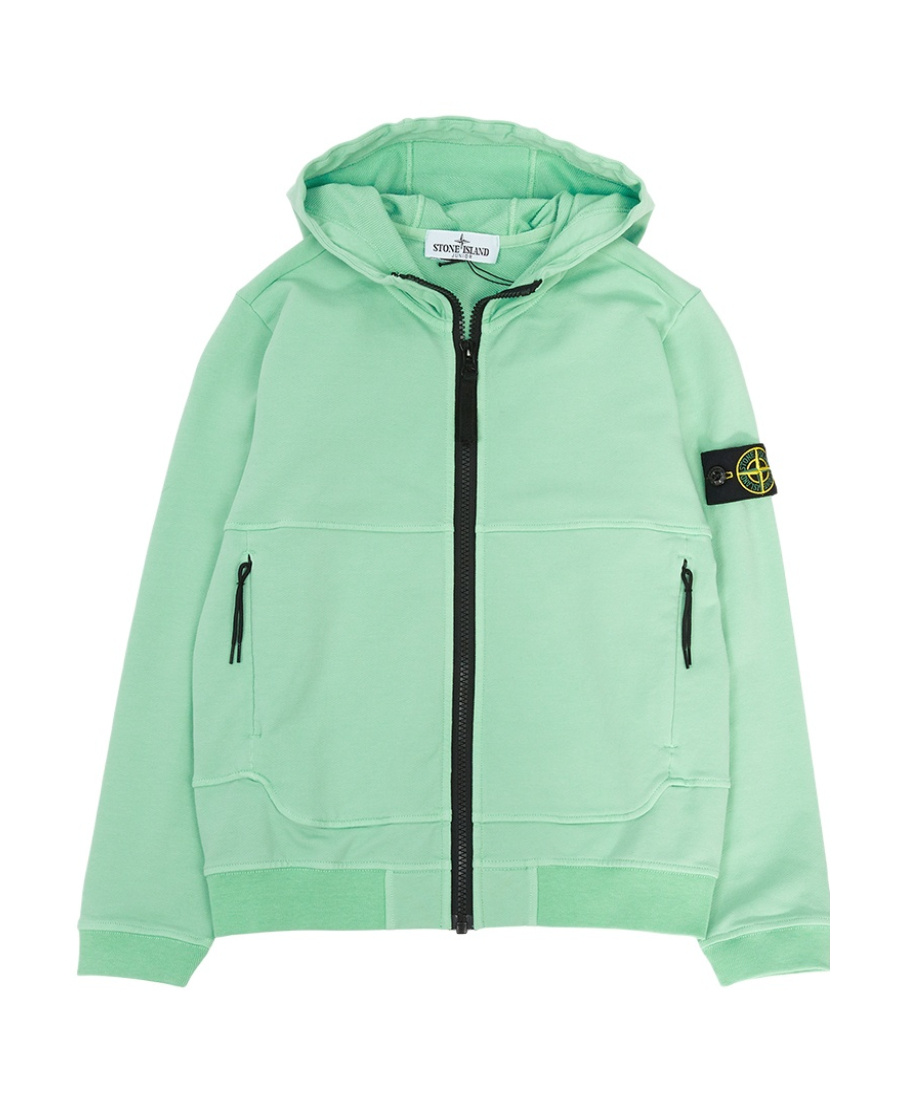 Stone Island Long-sleeved Zipper Casual Jacket In Green