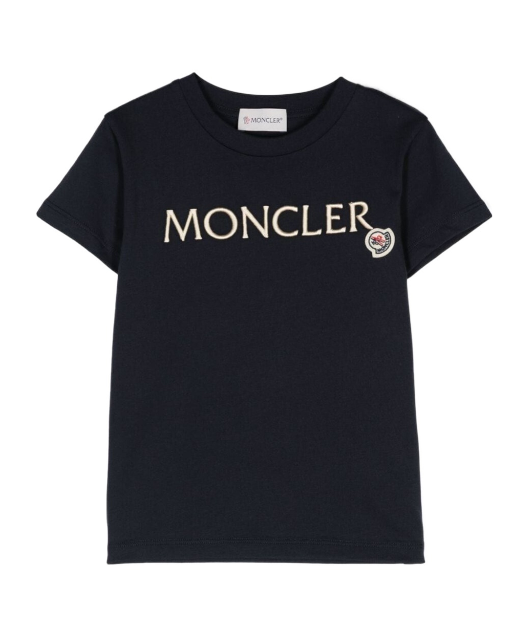 Moncler Logo-embroidered Cotton T-shirt In Blue