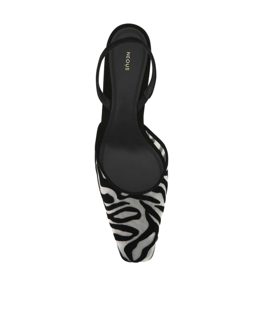 Neous Sling-back Zebra-print Mules In Black