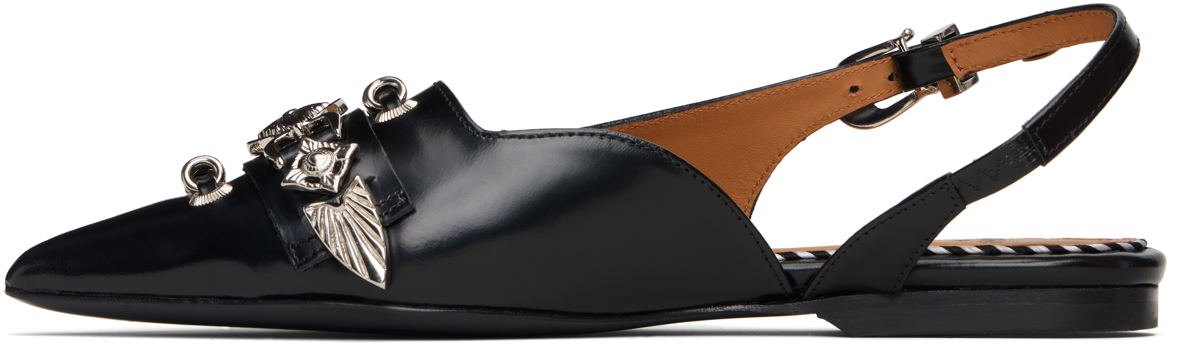 Toga Buckle-embellished Slingback Mules In Black