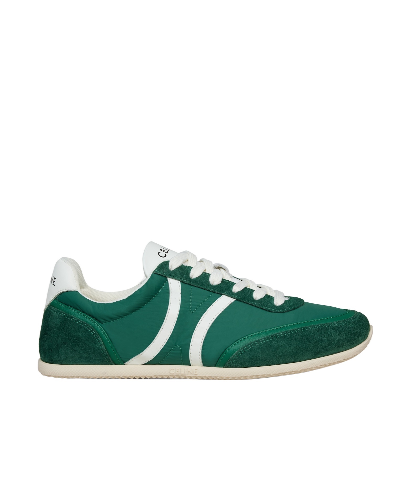Celine Jogger Low Lace-up Sneaker With Triomphe In Nylon, Suede Calfskin And Calfskin