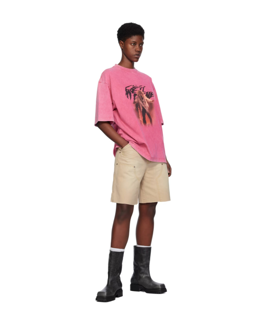 We11 Done Graphic-print Cotton T-shirt In Pink