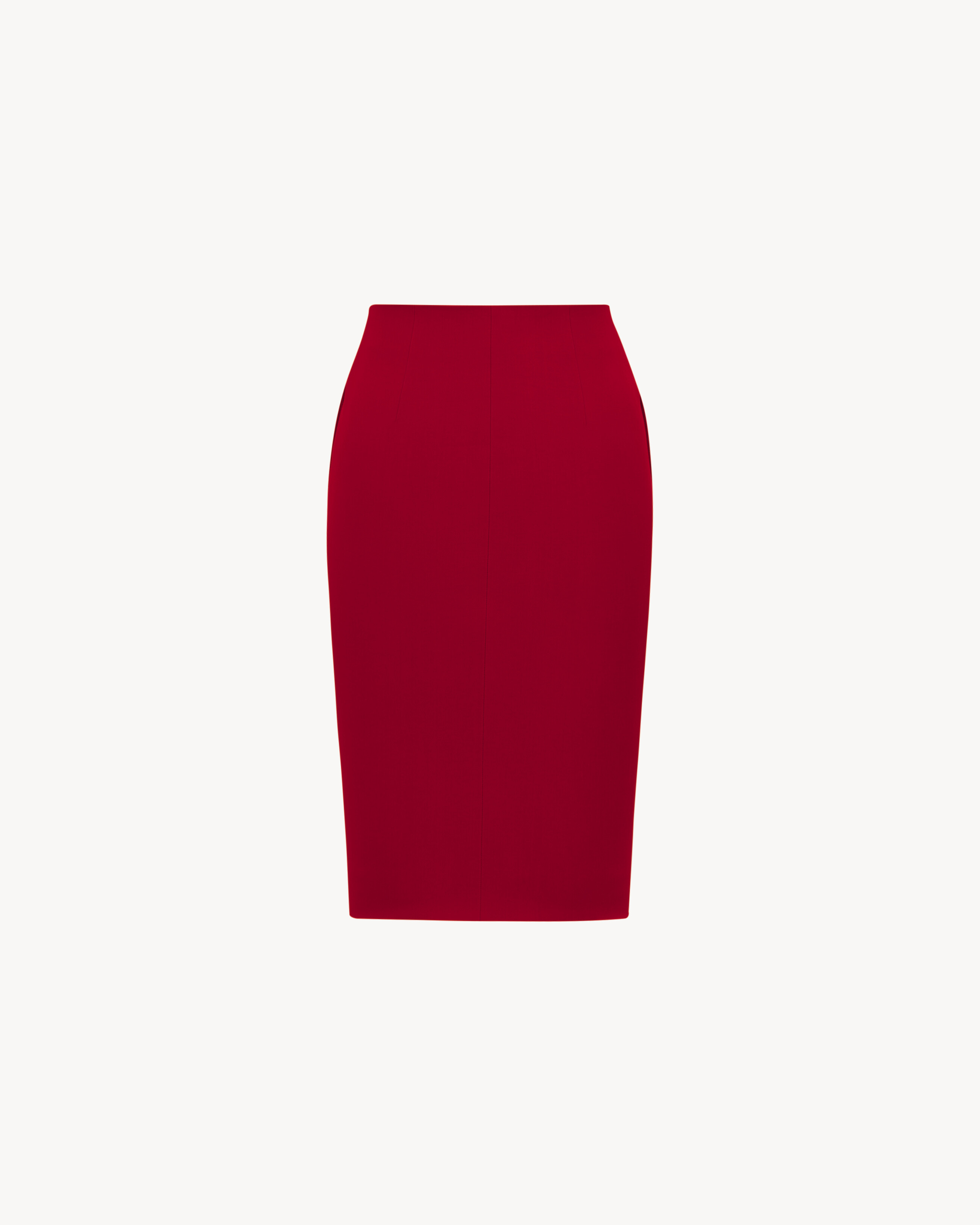 Saint Laurent Mid-rise Pencil Skirt In Red