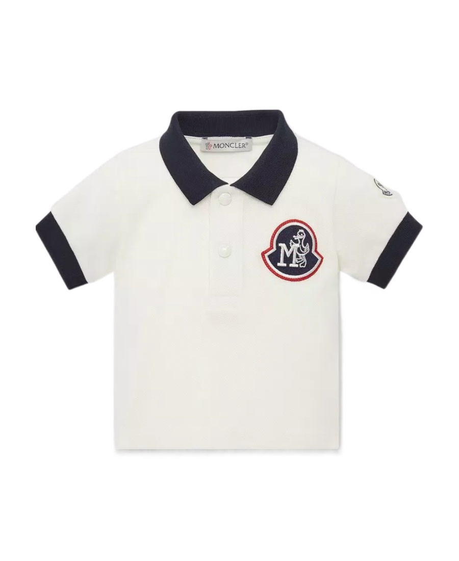 Moncler Monogram Polo Shirt In White