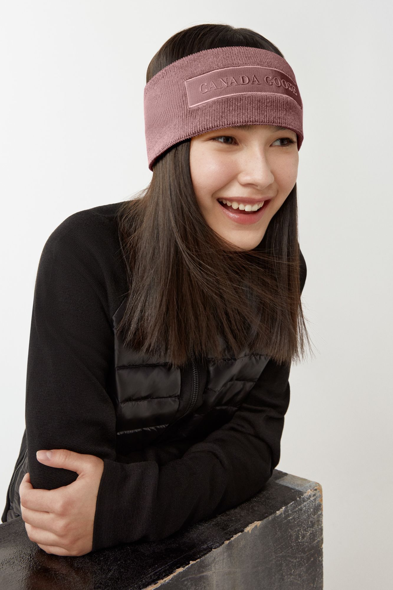 Canada Goose Logo Embossed Headband In Yellow