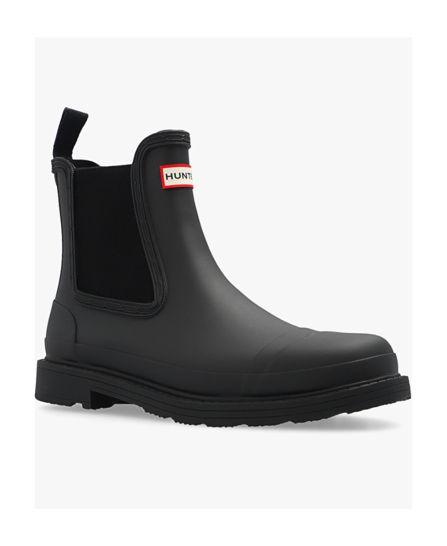 Hunter Commando Chelsea Ankle Boots In Black