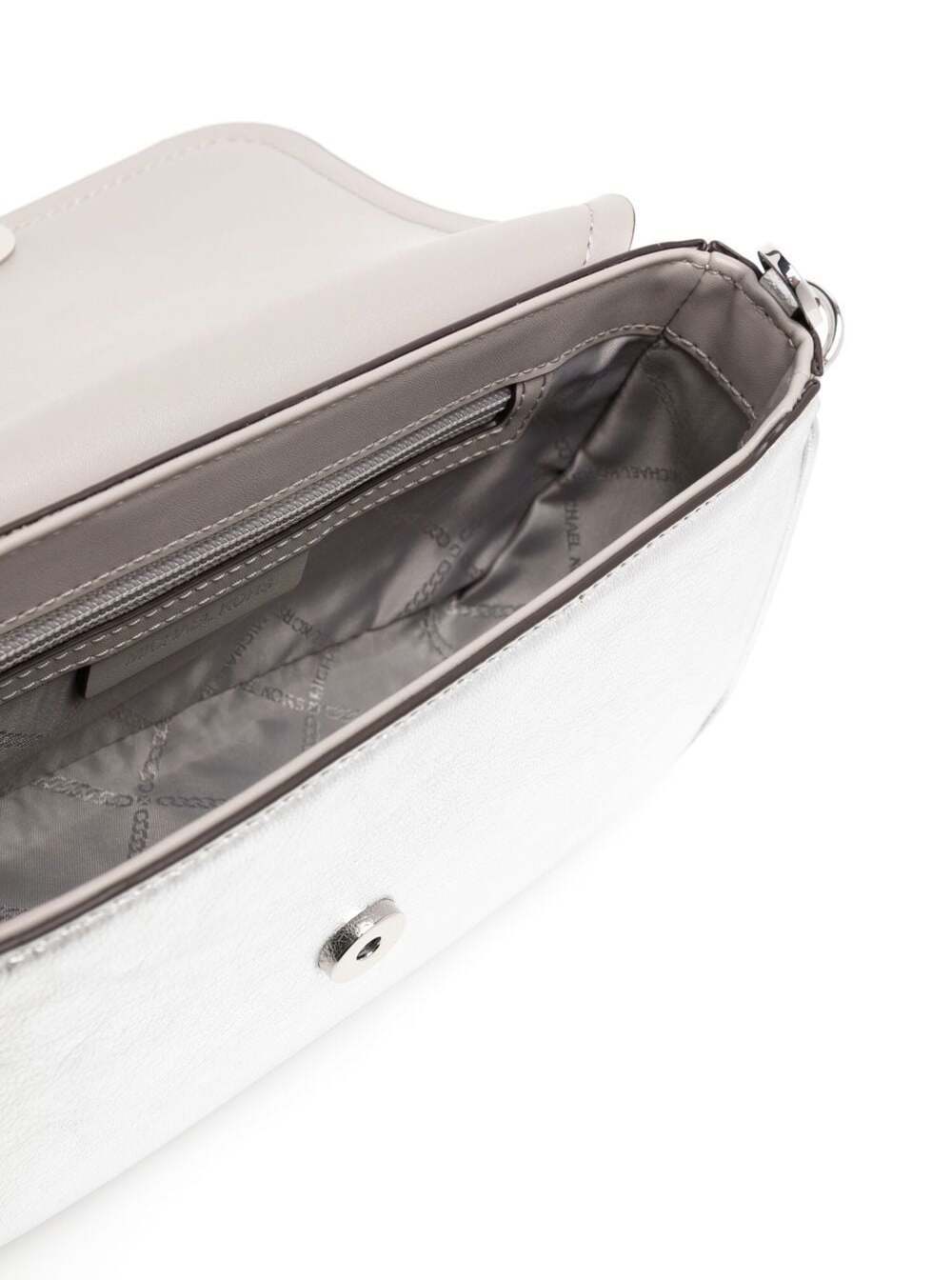 Michael Kors Silver-tone Medium Parker Shoulder Bag In White