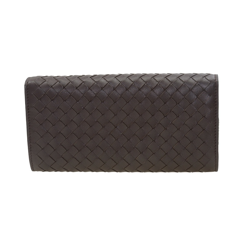 Bottega Veneta Weave A Logo Wallet In Brown