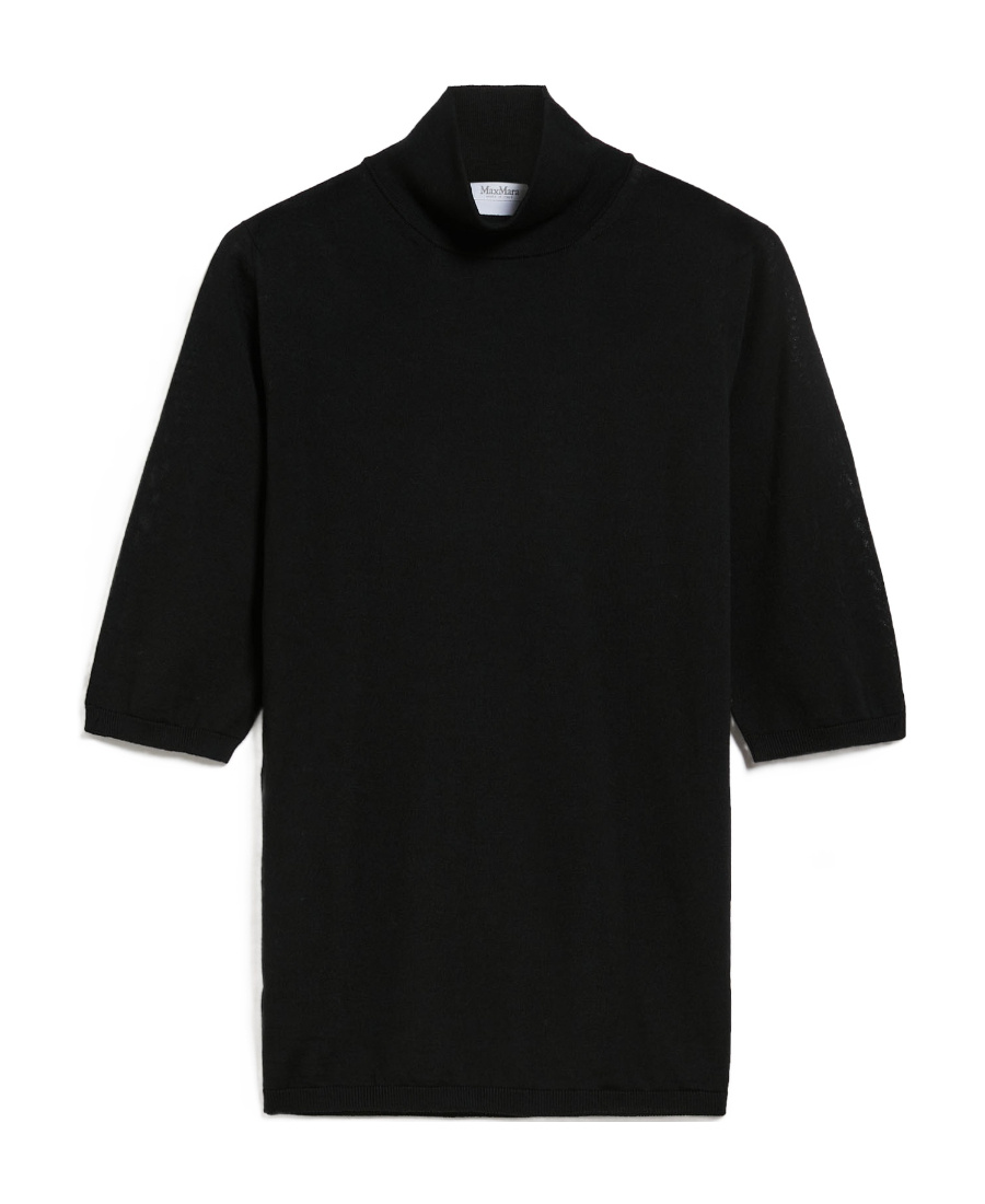 Max Mara Wool Turtleneck Sweater In Black