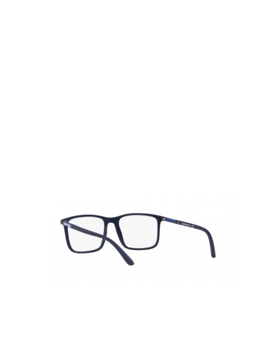 Emporio Armani Matte-effect Rectangle-frame Glasses In Blue