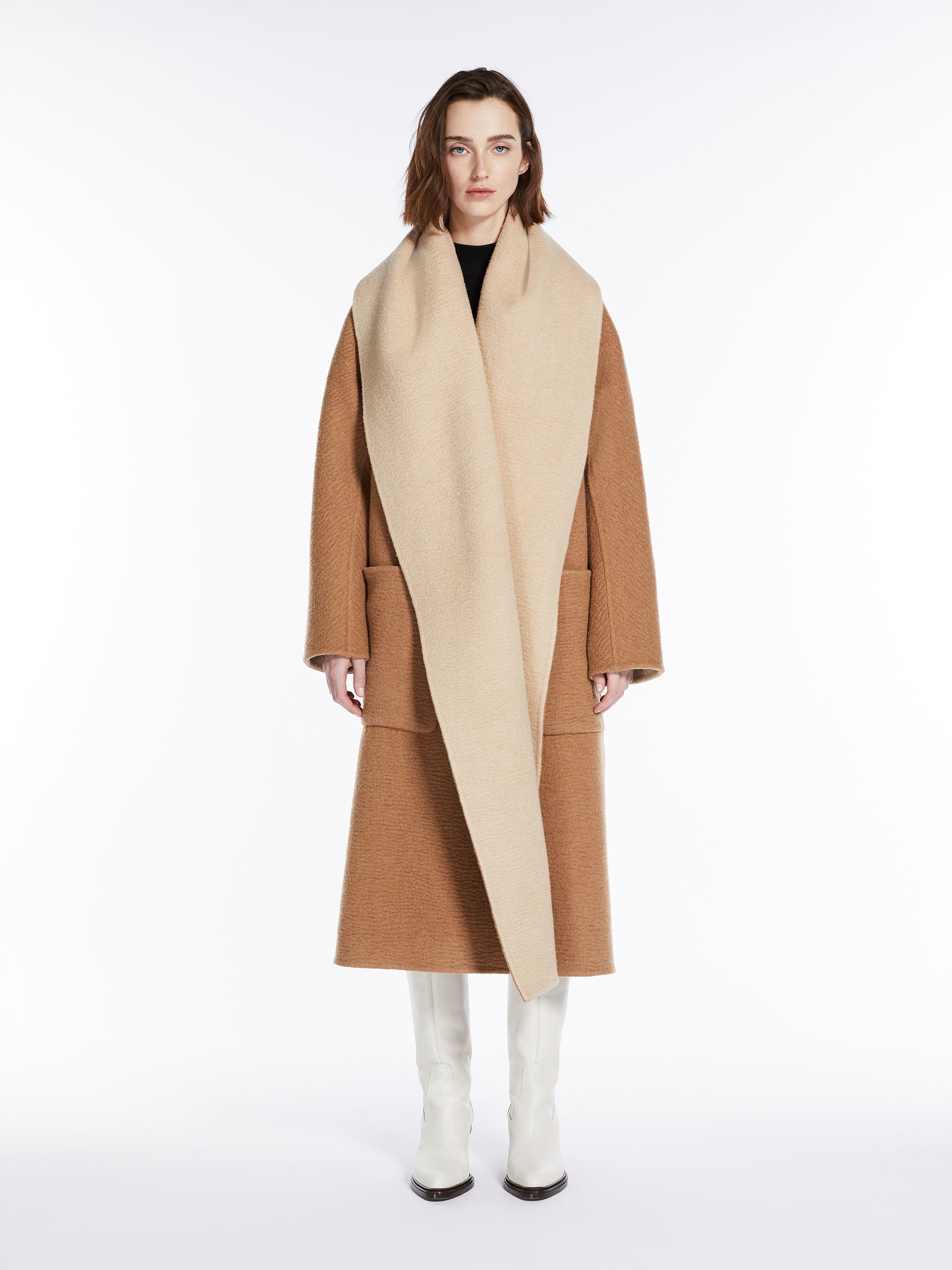 Max Mara Senna Reversible Camel Hair Coat In Brown
