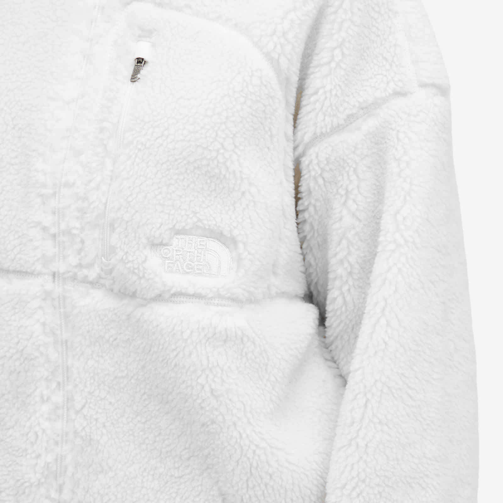 The North Face Suede Zipper Sweater In White