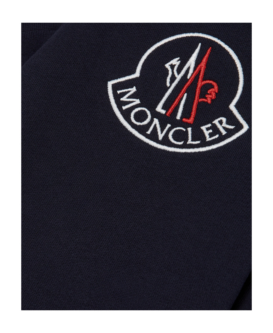Moncler Logo-embroidered Fleece Track Pants In Blue