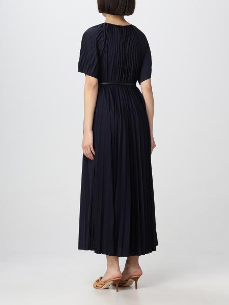 Fabiana Filippi Pleated Round-neck Dress In Black