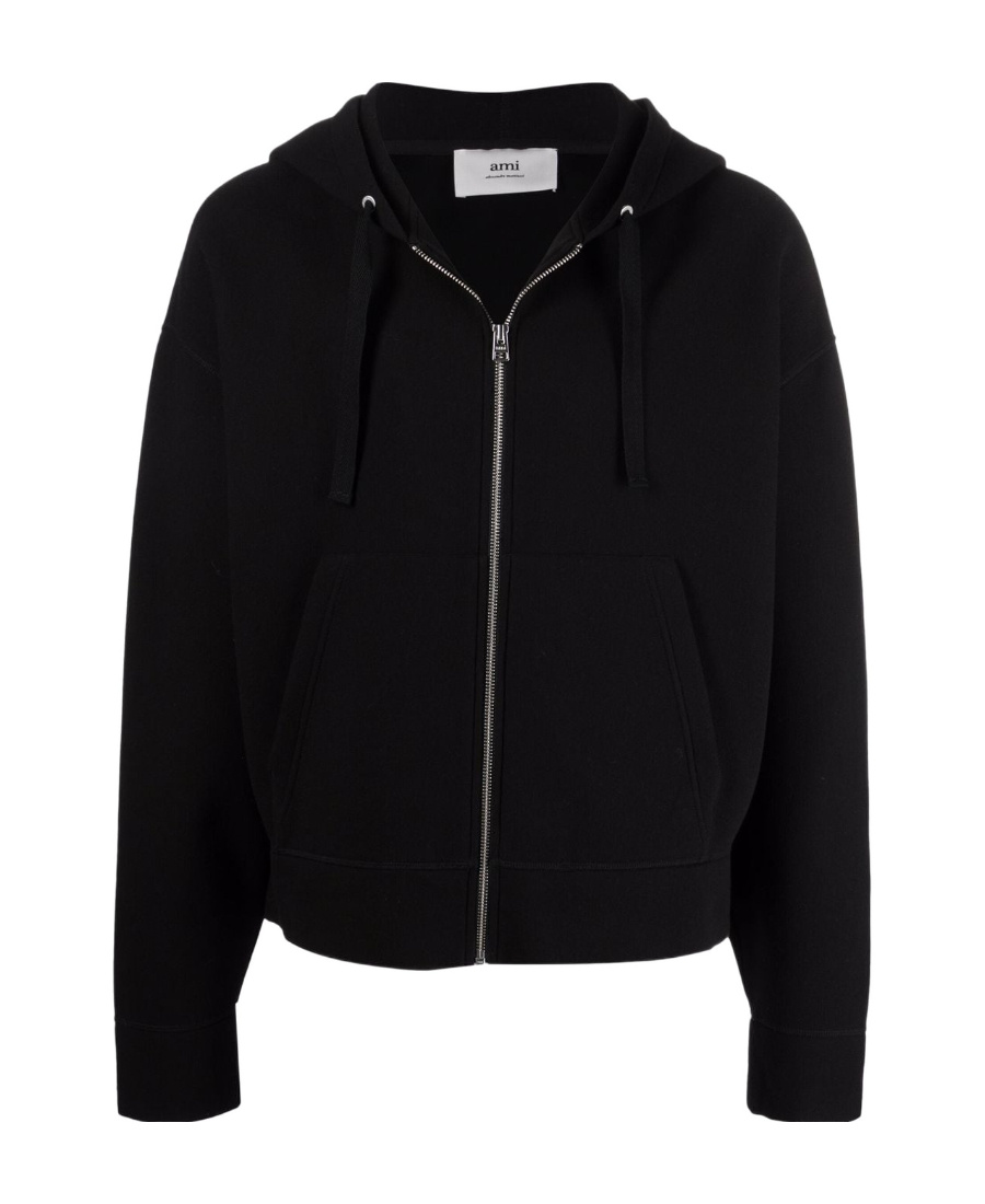 Ami Alexandre Mattiussi Drop-shoulder Zip-fastening Hoodie In Black