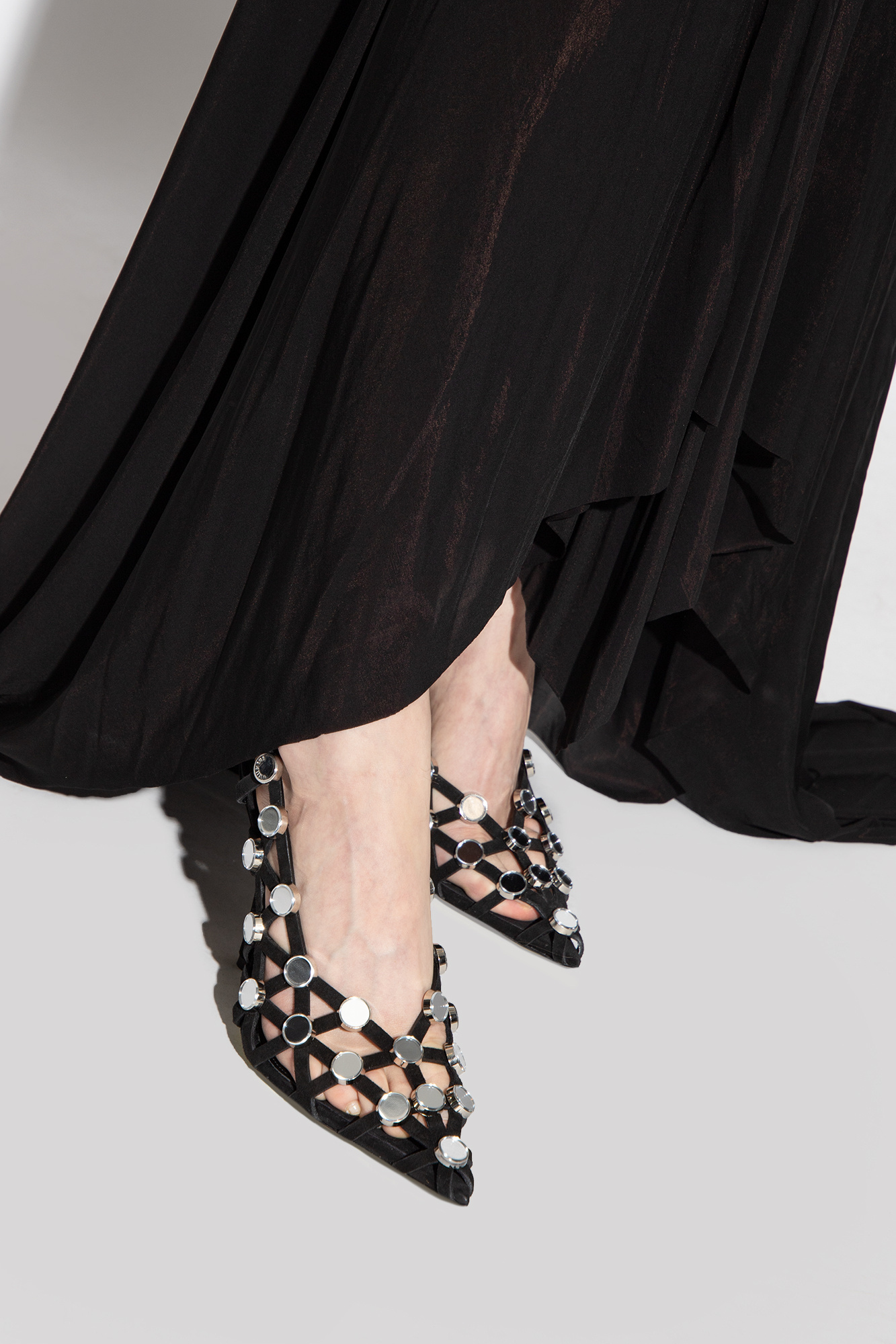 Attico Grid Slingback Dã©col In Black