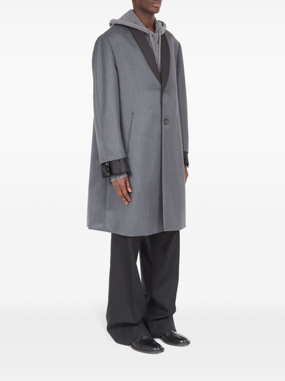 Maison Margiela Cavalry Layered Twill Coat In Gray
