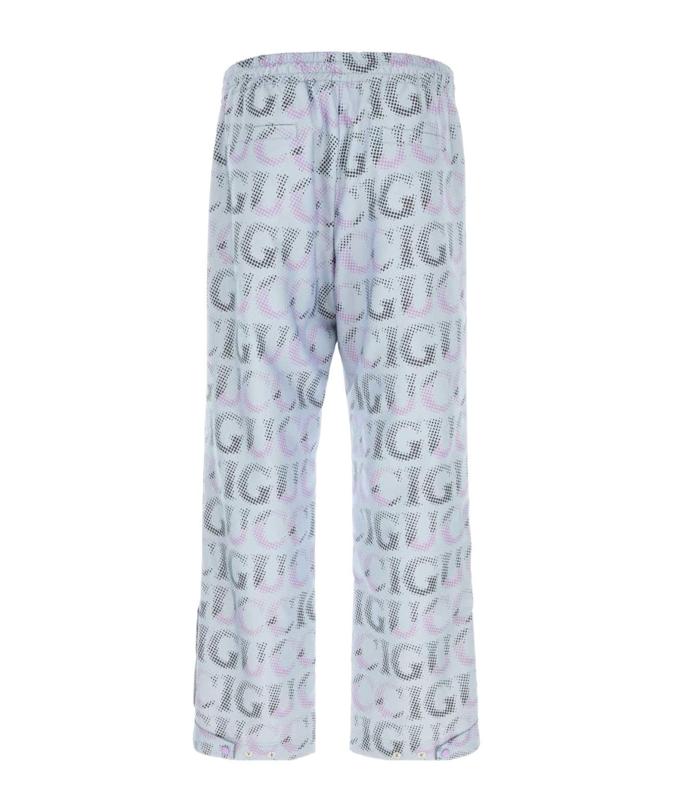 Gucci Polyester Pant With All-over Print And Elastic Waistband In White