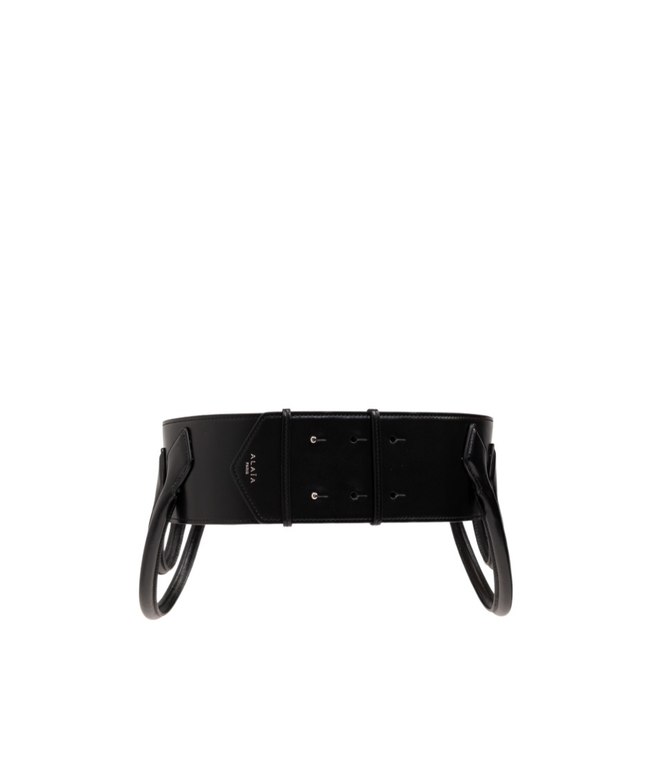 Alaïa Decorative-handles Leather Belt In Black