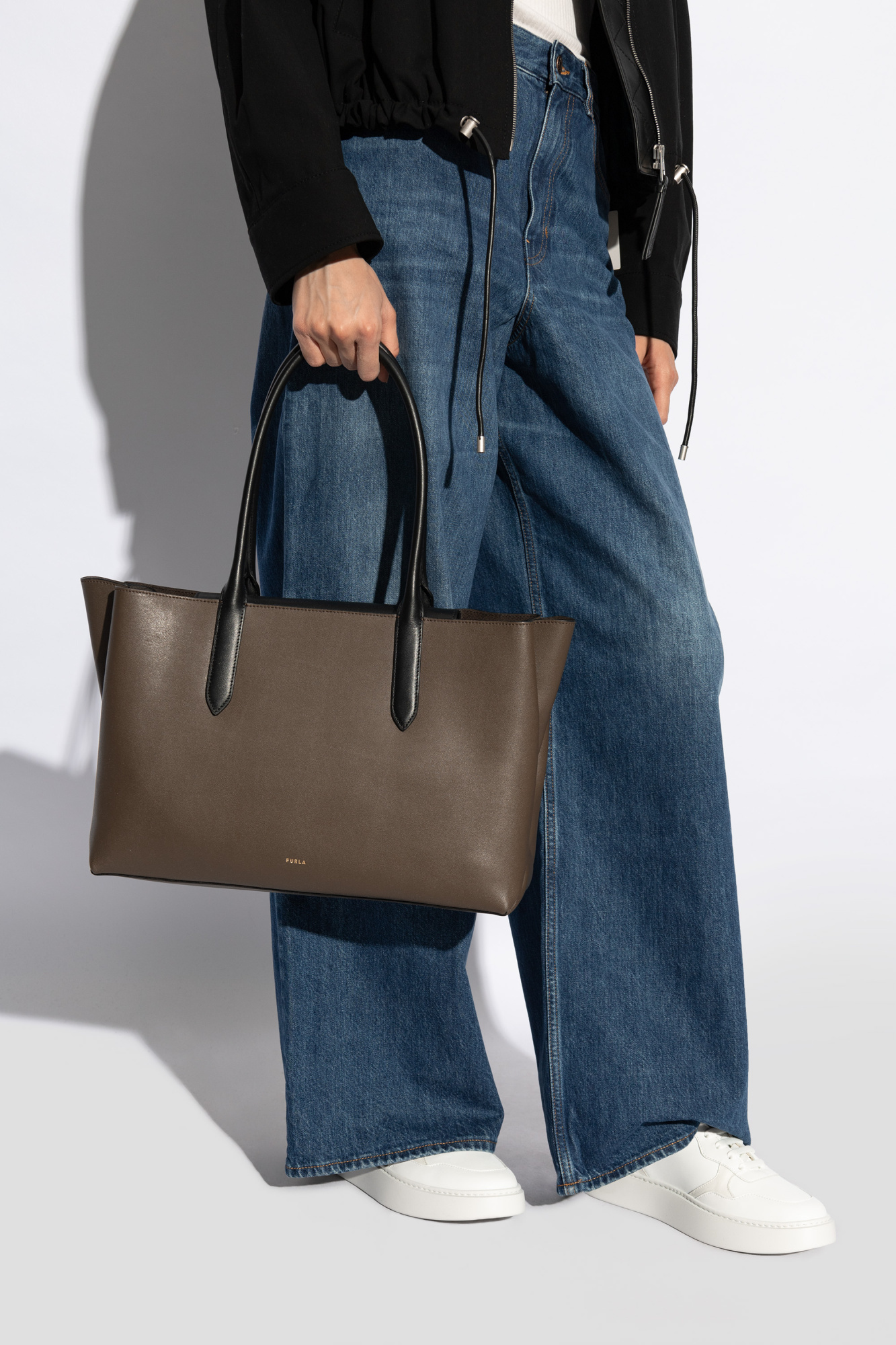 Furla Double Handle Tote Bag In Brown
