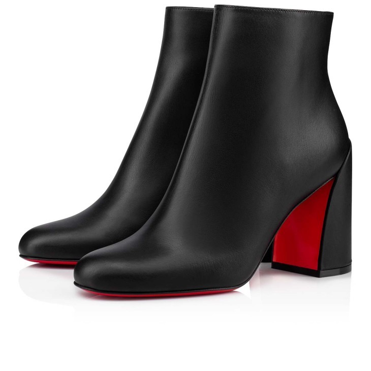 Christian Louboutin Turela Leather Side-zip Red Sole Booties In Multi