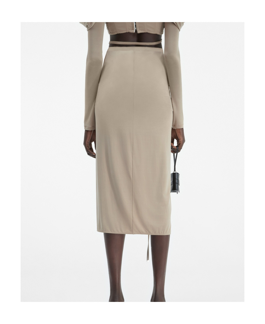 JACQUEMUS LA JUPE PAREO CROISSANT MIDI SKIRT 