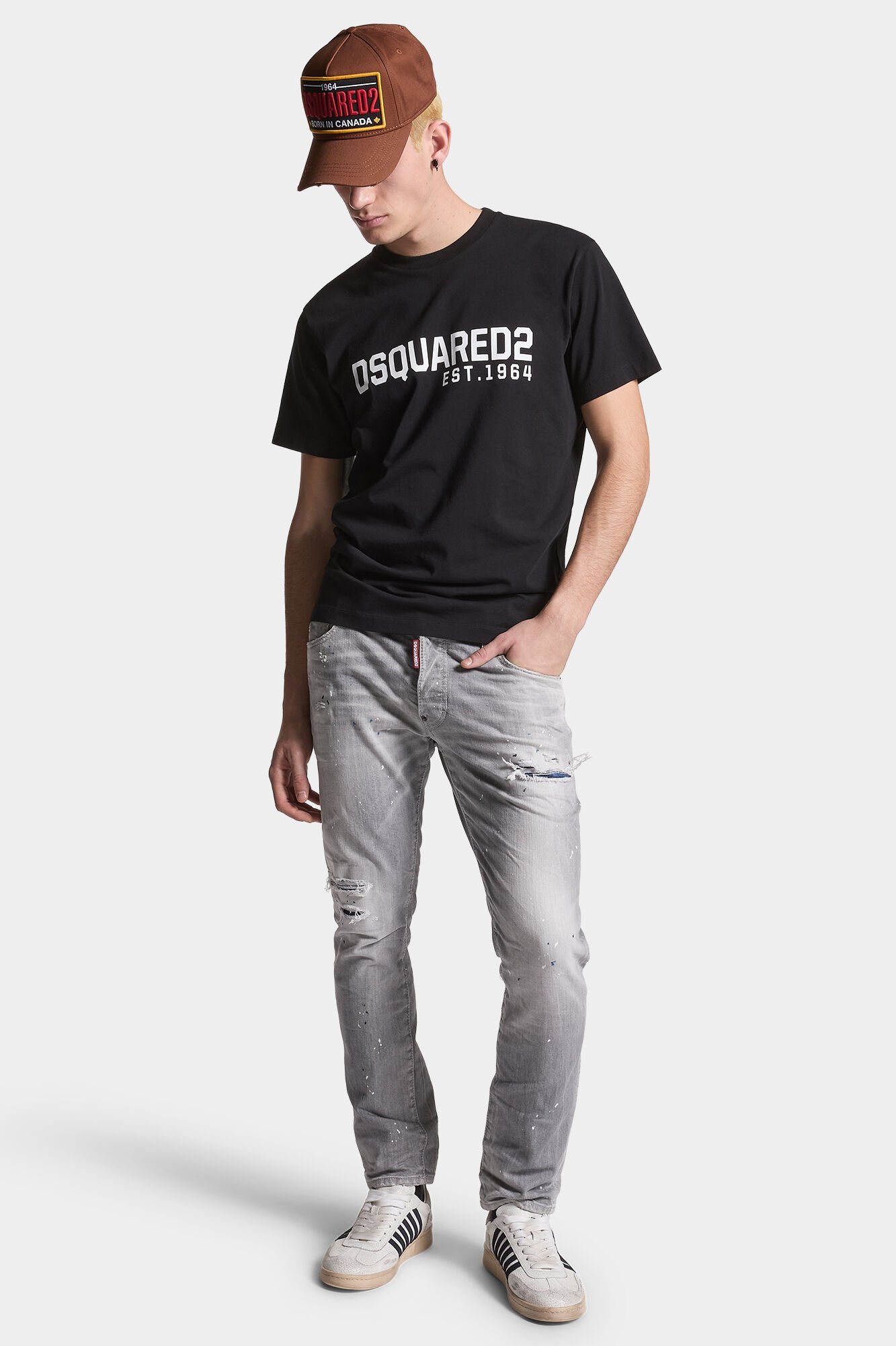 Shop Dsquared2 Distressed Washed-denim Jeans In Gray