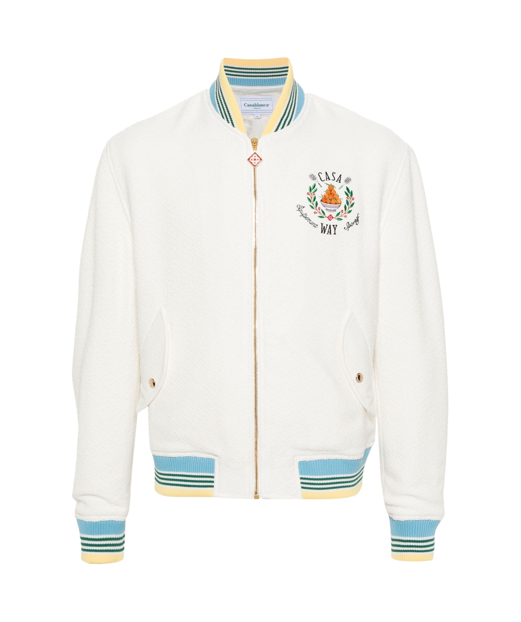 Casablanca Casa Way Viscose Blend Bomber Jacket In White