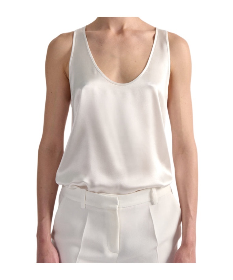 Barbara Bui Silk Top In White