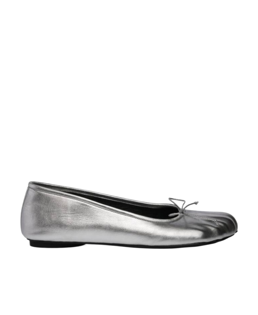 Balenciaga Fetish Moulded Leather Ballerina Shoes In Gray
