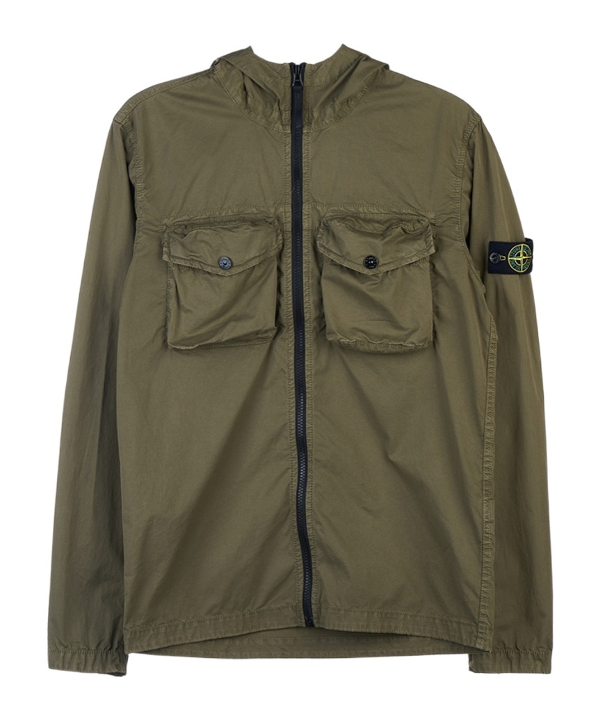 Stone Island Long-sleeved Casual Jacket In Green