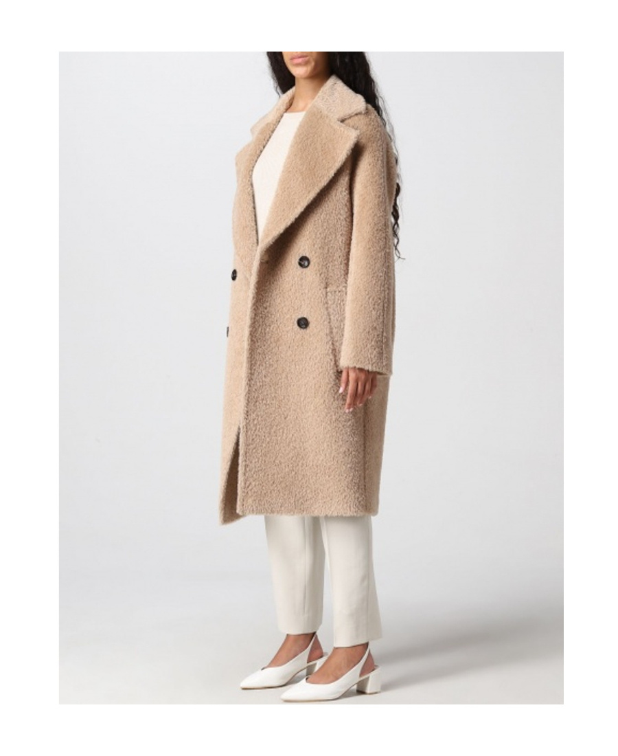 Max Mara Double Breasted Coat In Nude