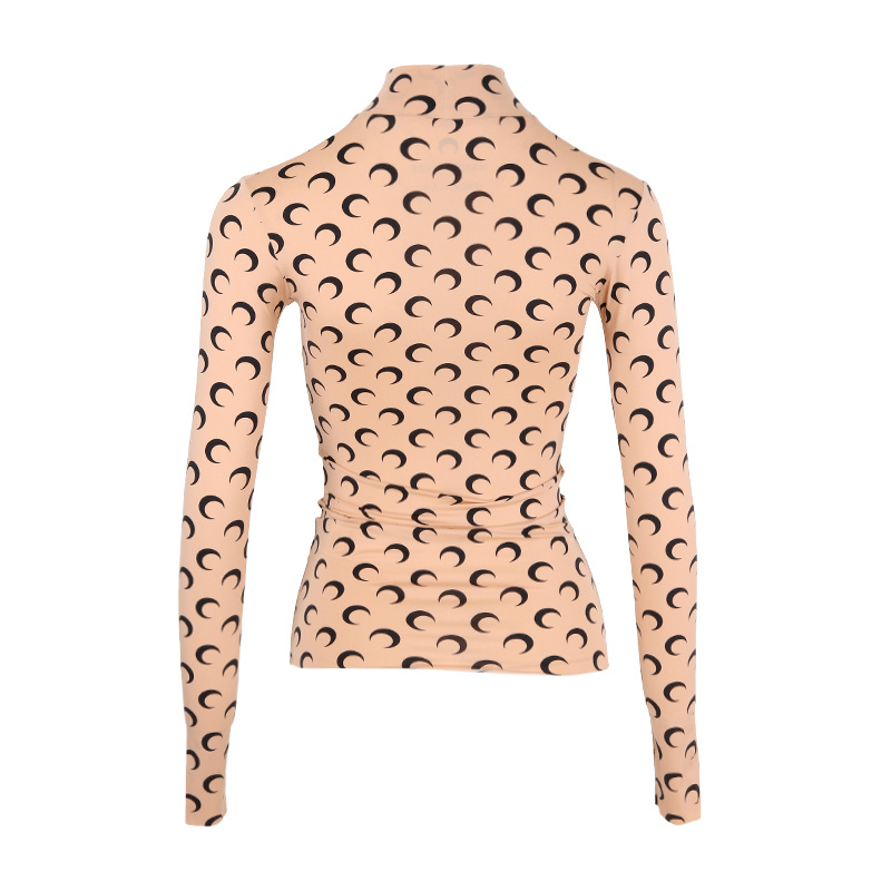 Marine Serre Moon Print Second Skin Top In Nude