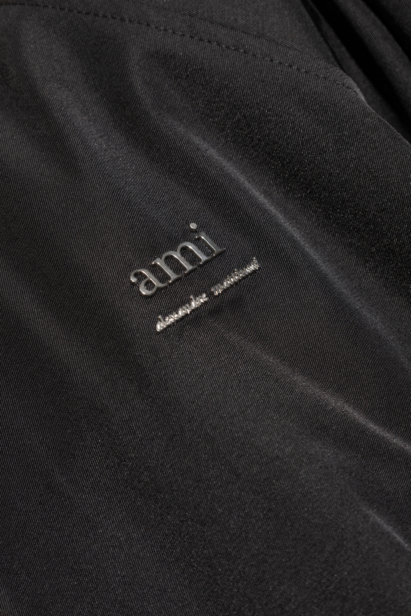 Ami Alexandre Mattiussi Ami Paris Twill Bomber Jacket In Black