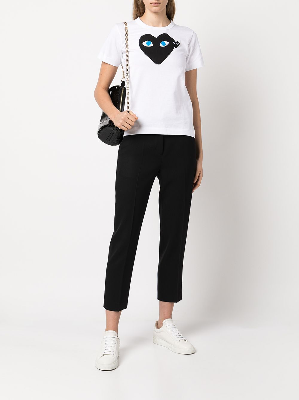 Comme Des Garçons Play Heart Print T-shirt In White