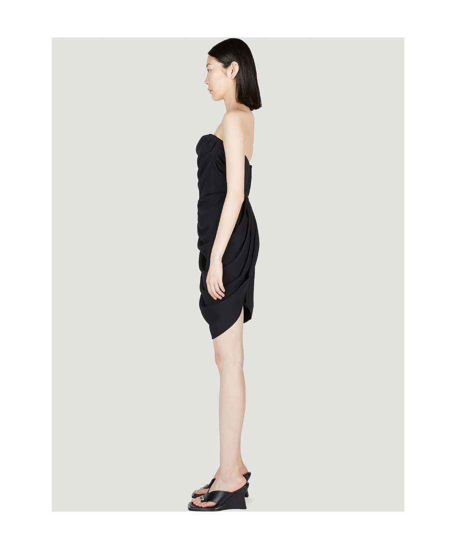Vivienne Westwood Gathered-detailed Strapless Mini Dress In Black