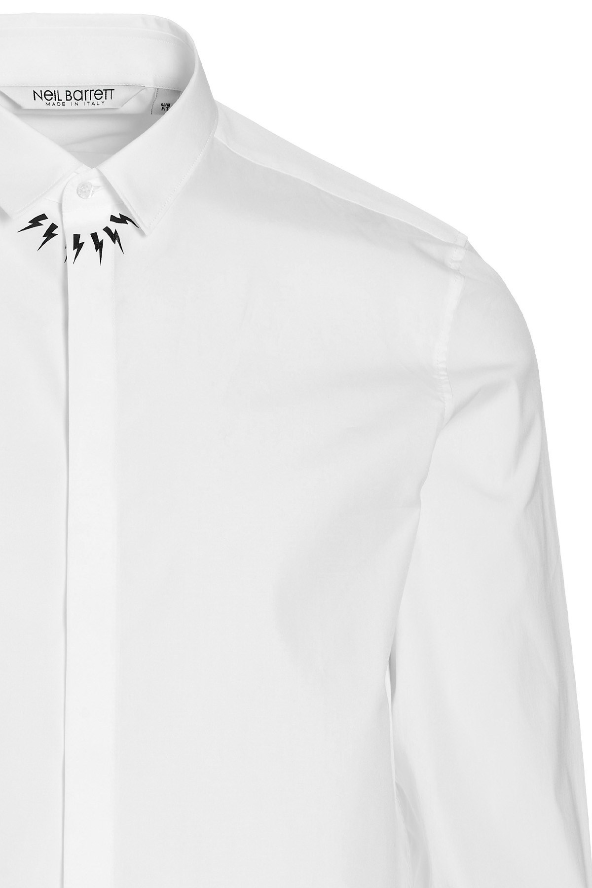 Neil Barrett Thunderbolt Print Long-sleeve Shirt In White